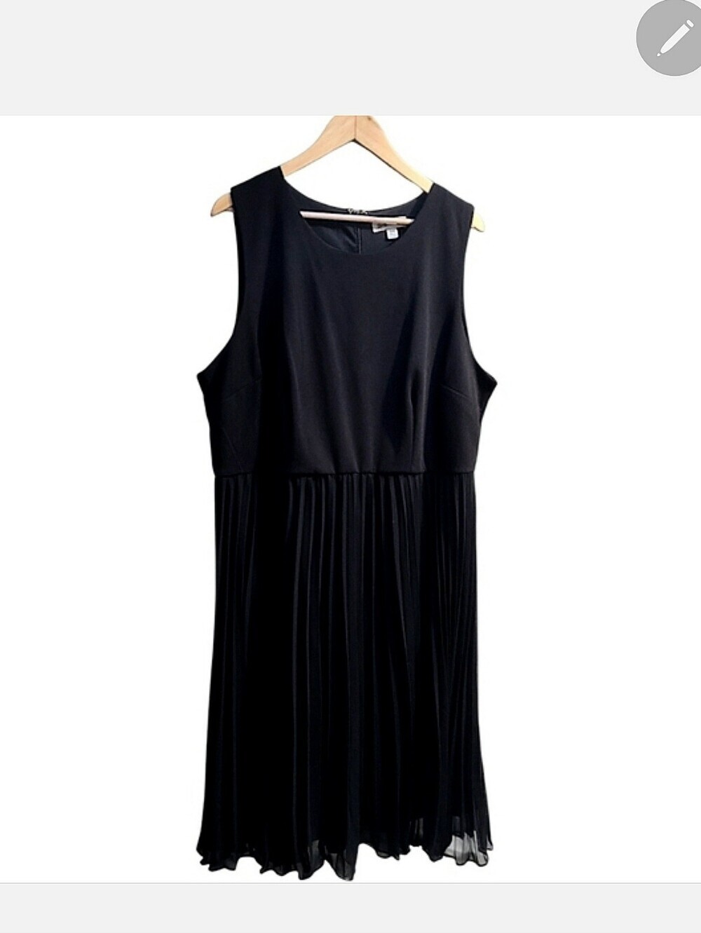 SHELBY PALMER, BLACK A LINE , PLEATED CHIFFON DRESS, SIZE 18 EUC